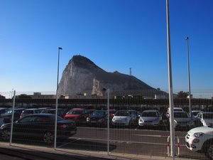 The Rock of Gibraltar from our car park 