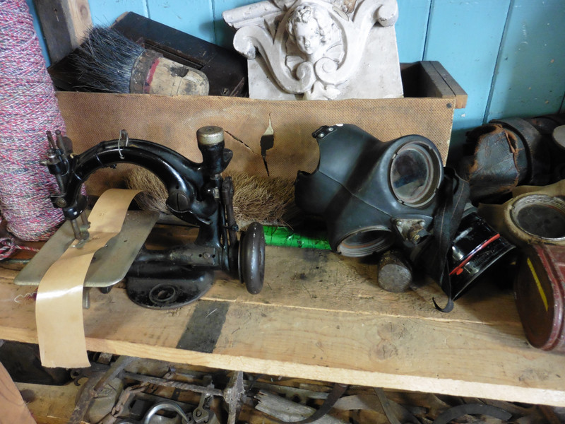 Sewing machines and gas masks 