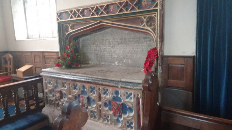 Elizabethan tomb inside the church 