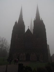 Lichfield on a foggy day 
