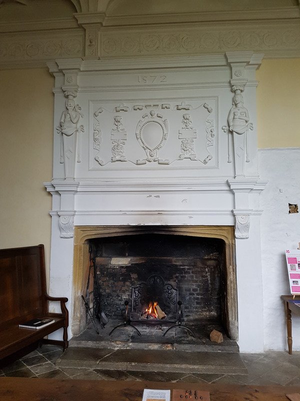The fireplace in the great hall 