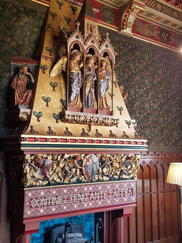 One of the fireplaces 