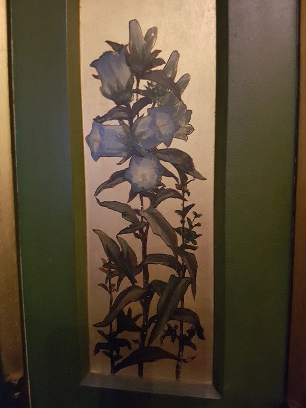 harebells painted in one of the panels 