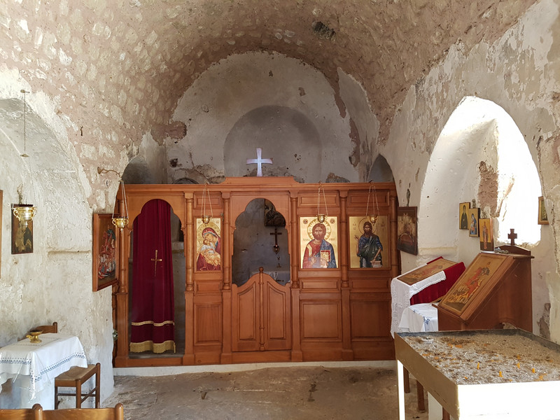 Inside the small church 