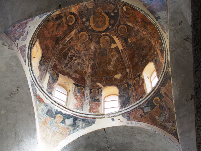 Mystras church vaulted roof 