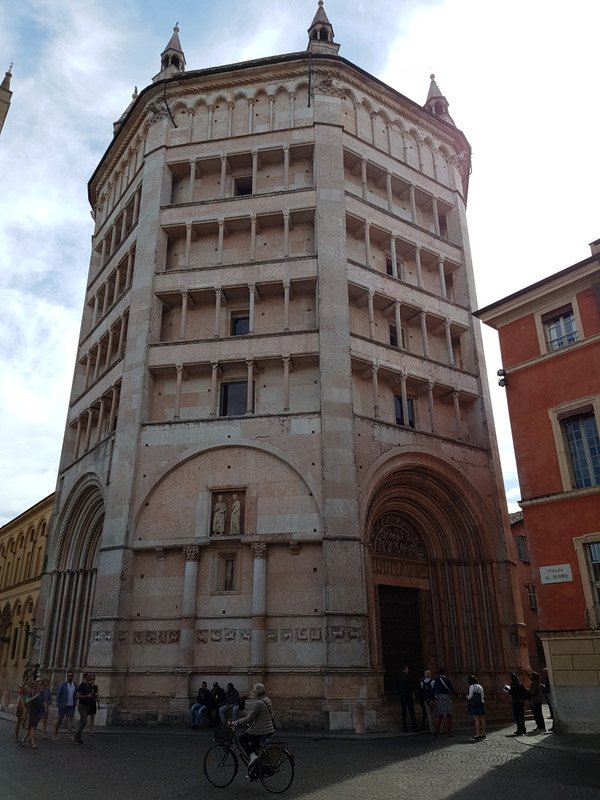 The pink and white baptistry 