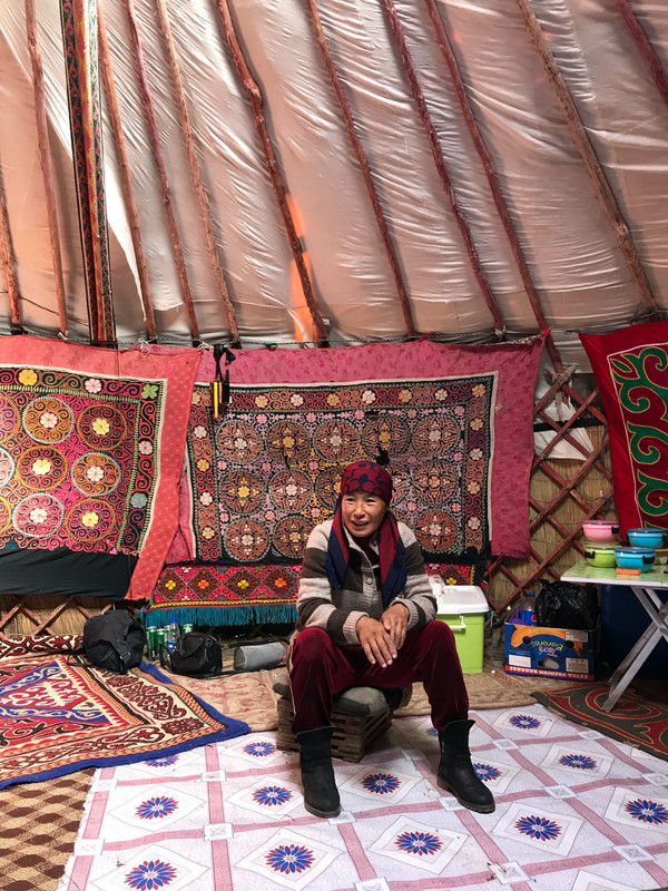Our host, Sabira, in her yurt