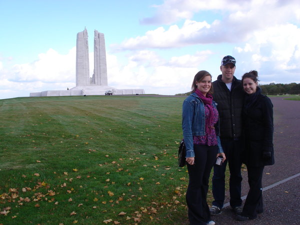 Me, Michelle and John in front of the Vimy Monument