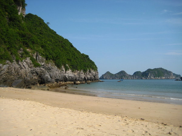 The beach on Cat Ba Island