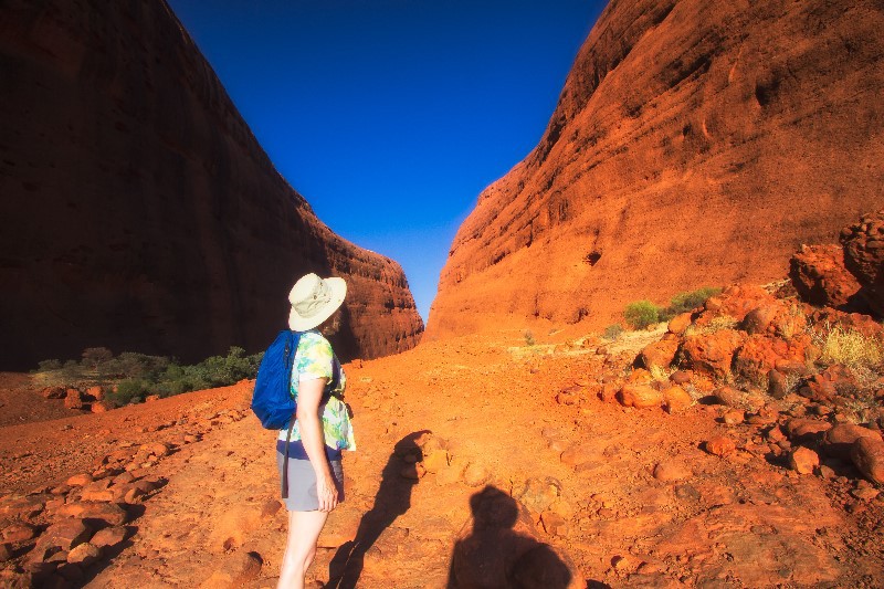 Michele hiking in Uluru