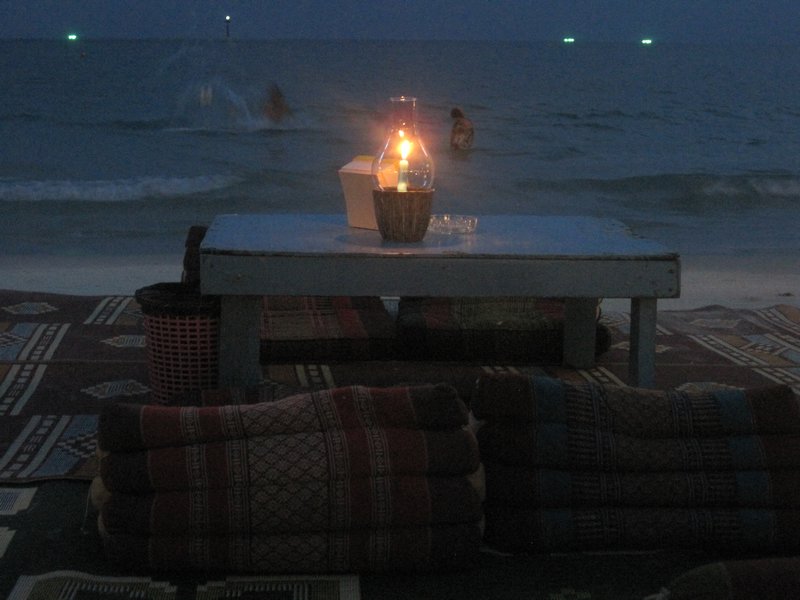 Candle light dinner on the beach