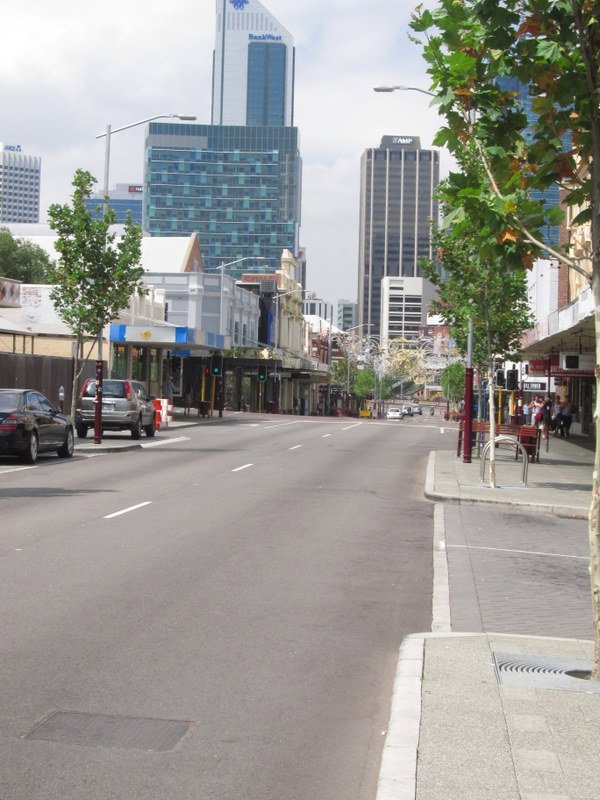 die leeren Strassen in Down Town Perth