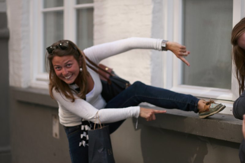 Tying Her Shoe Photo