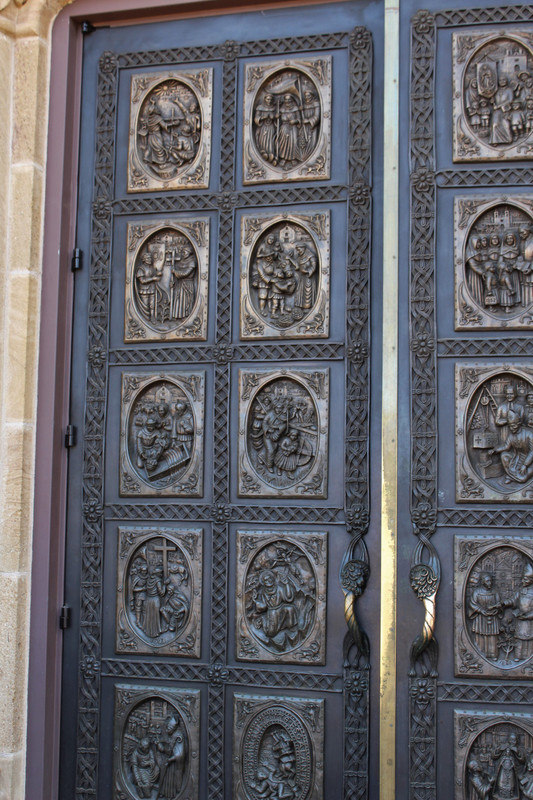 huge metal front doors