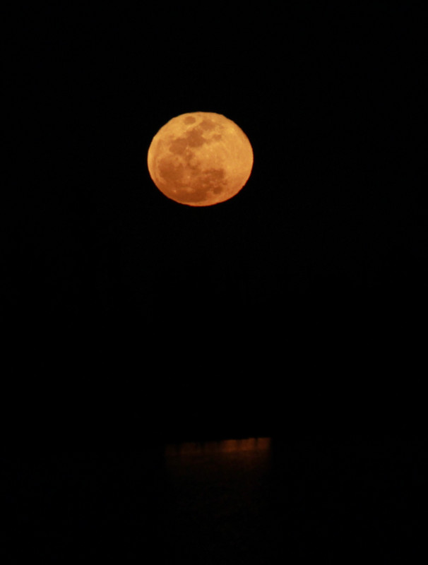 Moonrise that night over the lake