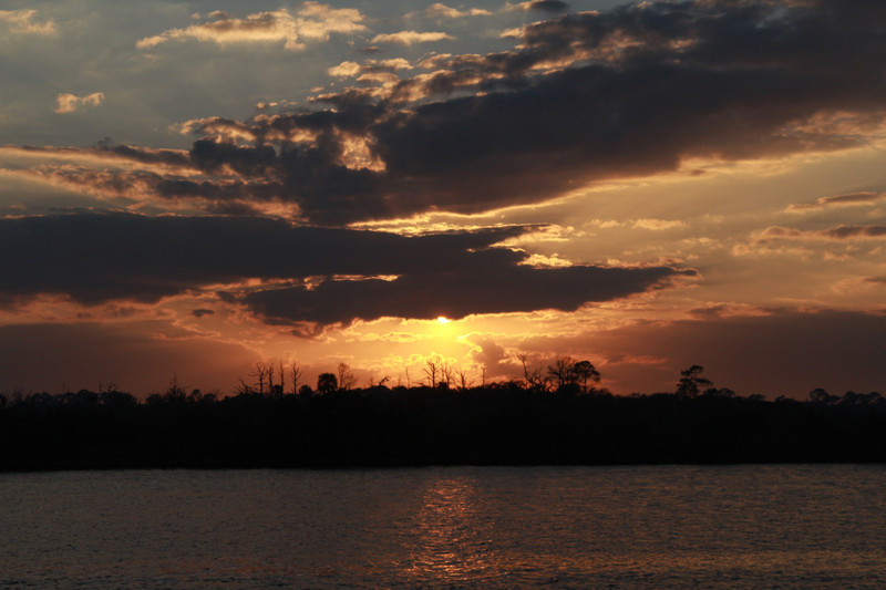 sunset on the river side of Flagler state park