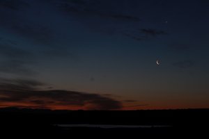 the crescent moon and Venus 