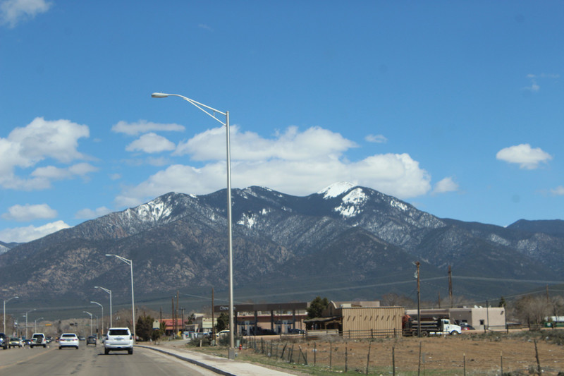 driving into Taos