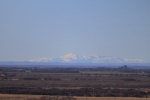 snow capped range about 70 miles away