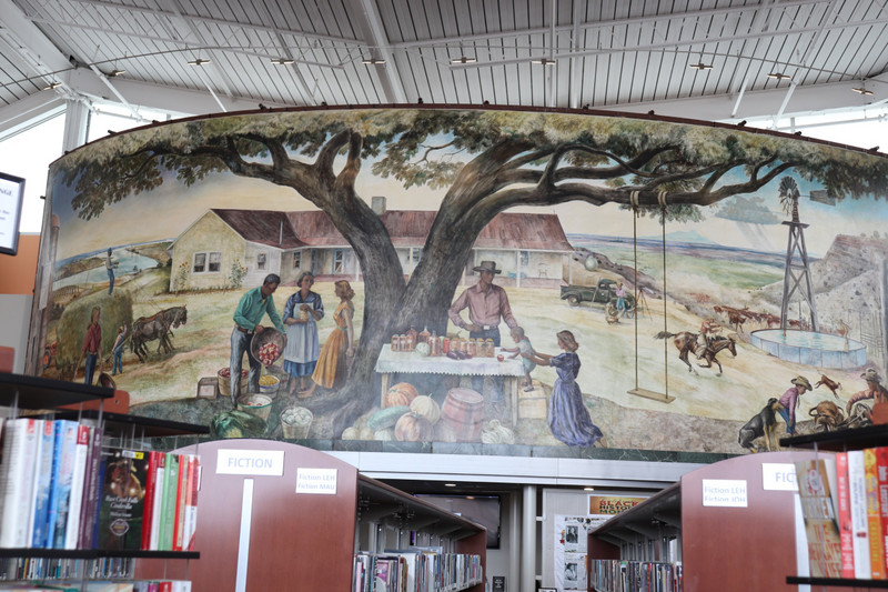 huge painting in the library