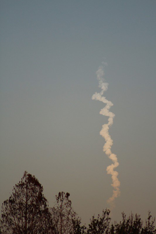 the plume from the rocket