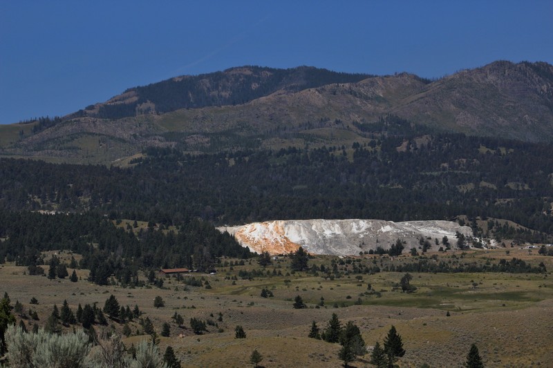 Mammoth Hot Springs from a distance