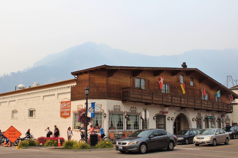 nice store front, note the smoky mountain in background