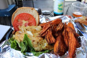 fish sandwich and sweet fries