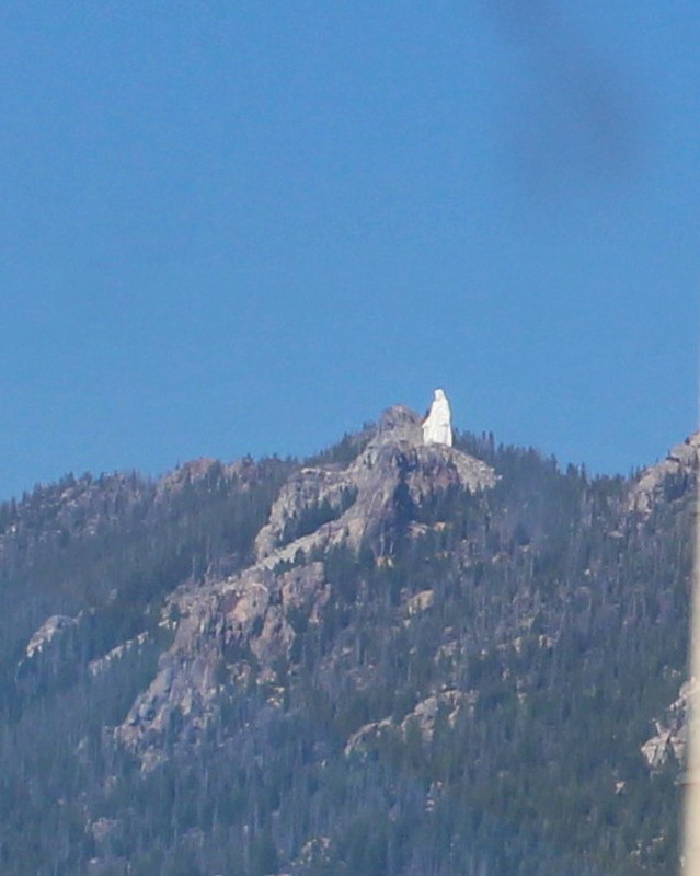 Huge statue of Mary on the hill in Butte, MT