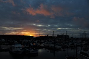 sunset over the marina