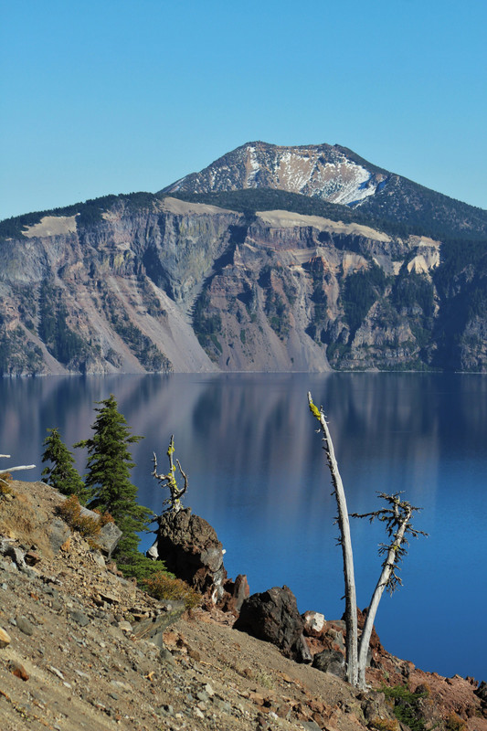 Looking at the highest point on Crater Lake