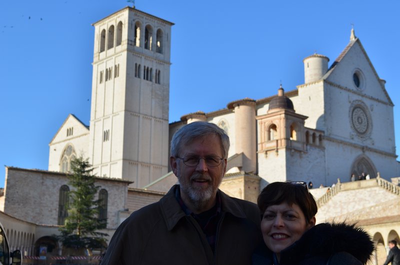 Mom and Dad in front of St. Francis Basilica