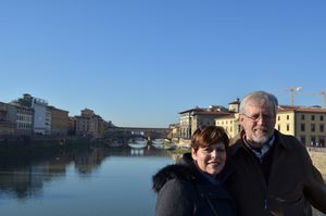 Mom and Dad with the Ponte Vecchio