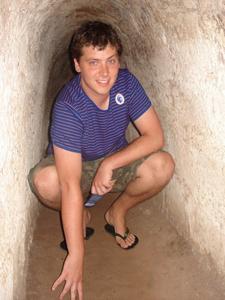 Me in a really small tunnel