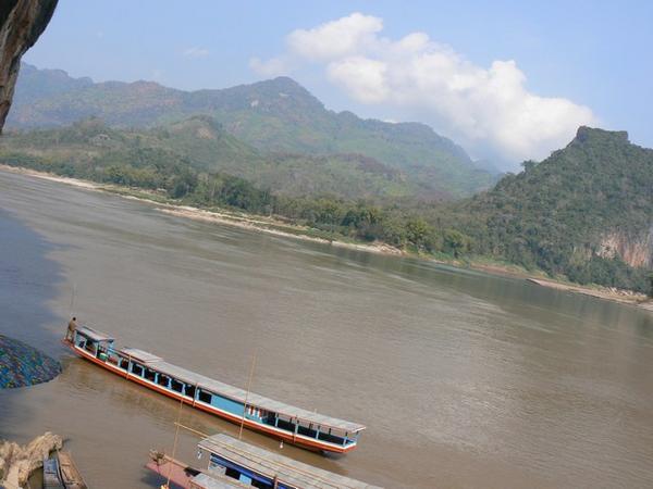 Long boat on the Mekong River