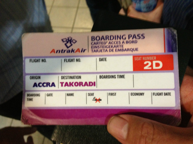 Boarding Pass to Takoradi