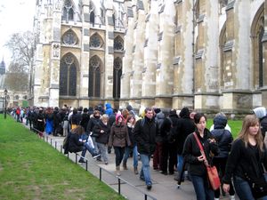 The line to enter Westminster