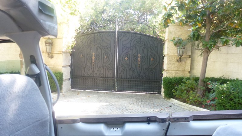 Gates of house where Michael Jackson died where ambulance came in and out