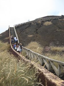 stairs up to a higher volcano lookout