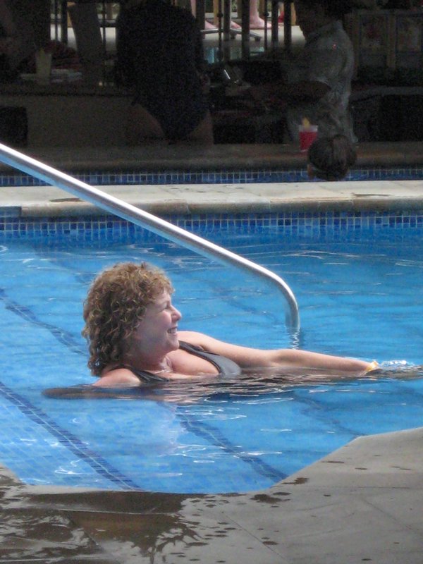 Mom enjoying the pool
