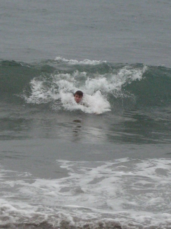 Drew body surfing