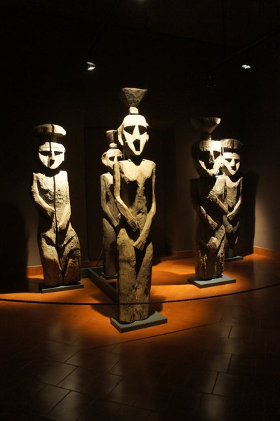 Mapuche sculptures at the Museo Chileno de Arte Precolombino