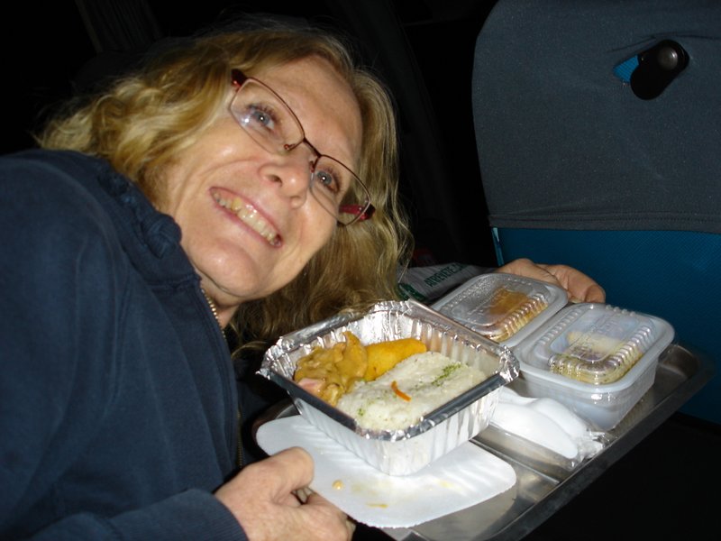 airline food on a bus