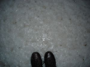 salt surface on a dark night