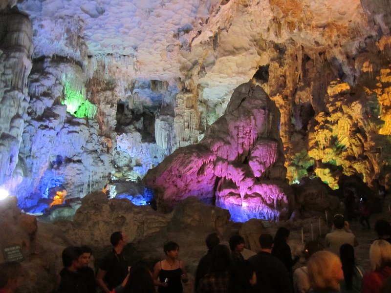 The cave lit up 