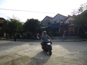 Terry on the moped around Hoi An