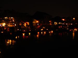 The lanterns on the river in Hoi An