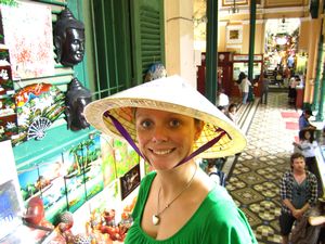 Me in a typical Vietnamese hat