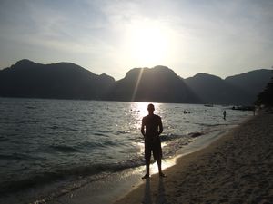 Terry in the sunset on Phi Phi