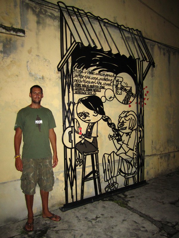 Terry in Georgetown with some funky street art
